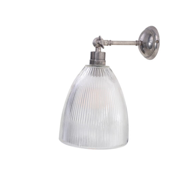 Discover the Antique Silver Hale Prismatic Railway Glass Wall Light