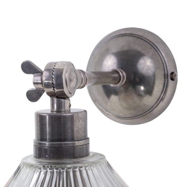 Discover the Antique Silver Hale Prismatic Railway Glass Wall Light