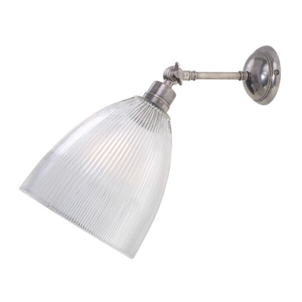 Discover the Antique Silver Hale Prismatic Railway Glass Wall Light