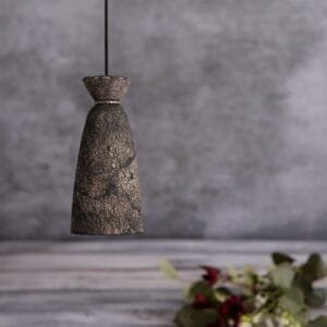 Pando Ceramic Black Clay Tall Pendant Light Ceramic Pendant Lighting Great Lighting UK Ltd