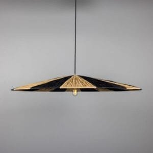 Vernon Raffia Striped Pendant Light 98cm Rattan & Rafia Lighting Collection Great Lighting UK Ltd