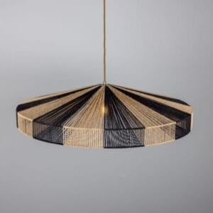 Vernon Raffia Striped Rope Pendant Light 83cm Rattan & Rafia Lighting Collection Great Lighting UK Ltd