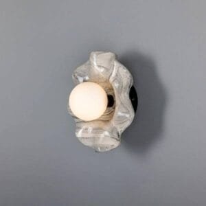 Rivale IP44 Bathroom Wall Light with Wavy Marbled Shade Ceramic Bathroom Sconces Great Lighting UK Ltd