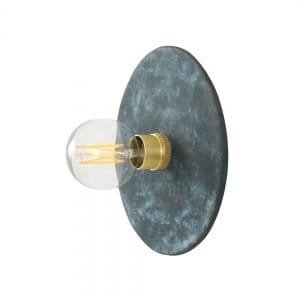 Bog Oak Organic Ceramic Disc Wall Light, Blue Earth Ceramic Wall Sconces Great Lighting UK Ltd