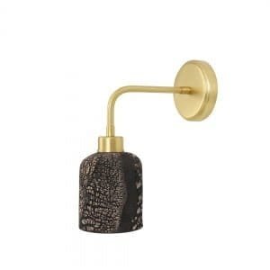 Osier Organic Ceramic Wall Light, Black Clay Ceramic Wall Sconces Great Lighting UK Ltd