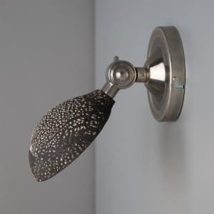 Coco Adjustable Ceramic Wall Light, Black Clay Ceramic Wall Sconces Great Lighting UK Ltd