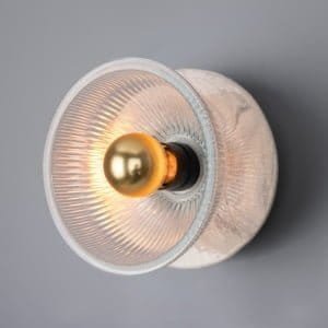 Soraya Glass and Marbled Ceramic Disc Wall Light Ceramic Wall Sconces Great Lighting UK Ltd