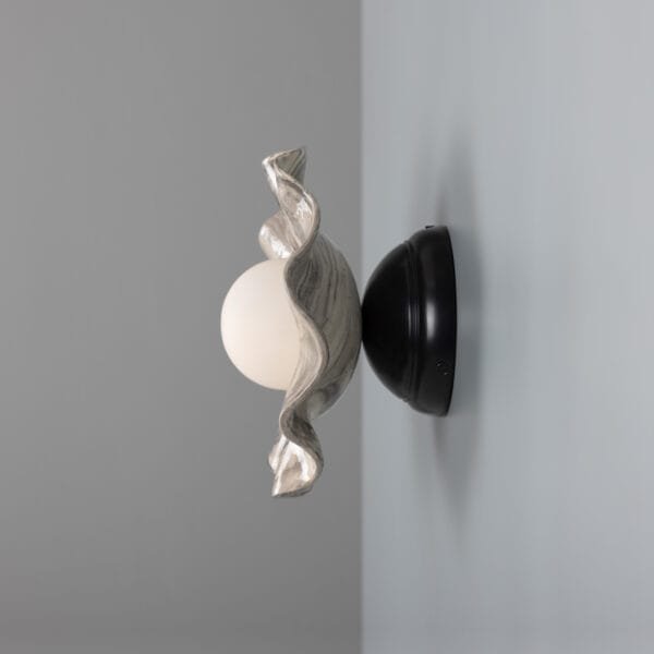 Rivale Wavy Wall or Ceiling Light with Marbled Ceramic Shade Ceramic Wall Sconces Great Lighting UK Ltd
