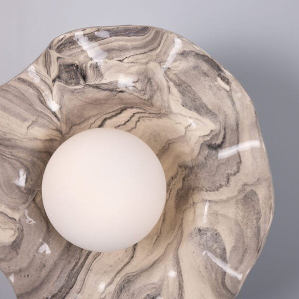 Rivale Wavy Wall or Ceiling Light with Marbled Ceramic Shade Ceramic Wall Sconces Great Lighting UK Ltd