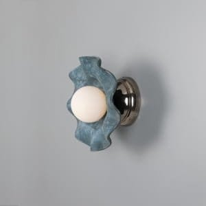 Rivale Wall Light with Wavy Ceramic Shade, Blue Earth Ceramic Ceiling Lights Great Lighting UK Ltd