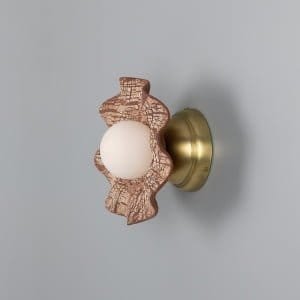 Rivale Wall Light with Wavy Ceramic Shade, Red Iron Ceramic Wall Sconces Great Lighting UK Ltd