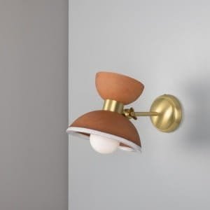 Nakaii Organic Ceramic Wall Light, Terracotta and White Ceramic Wall Sconces Great Lighting UK Ltd
