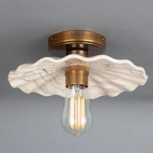Kapok Marbled Flush Ceiling Light Kitchen Ceilings Lights Great Lighting UK Ltd