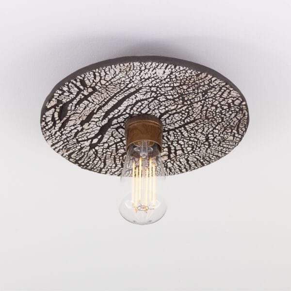 Black Ceramic Disc Ceiling Light With Brass Fittings Ceramic Ceiling Lights Great Lighting UK Ltd