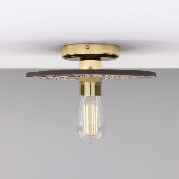 Black Ceramic Disc Ceiling Light With Brass Fittings Ceramic Ceiling Lights Great Lighting UK Ltd
