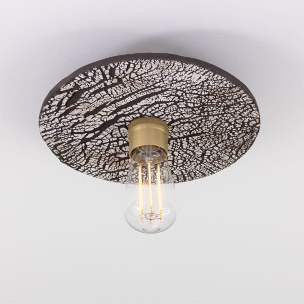 Black Ceramic Disc Ceiling Light With Brass Fittings Ceramic Ceiling Lights Great Lighting UK Ltd