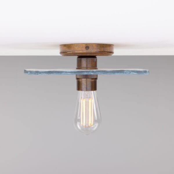 Ceramic Disc Ceiling Light in Blue Earth Ceramic Ceiling Lights Great Lighting UK Ltd