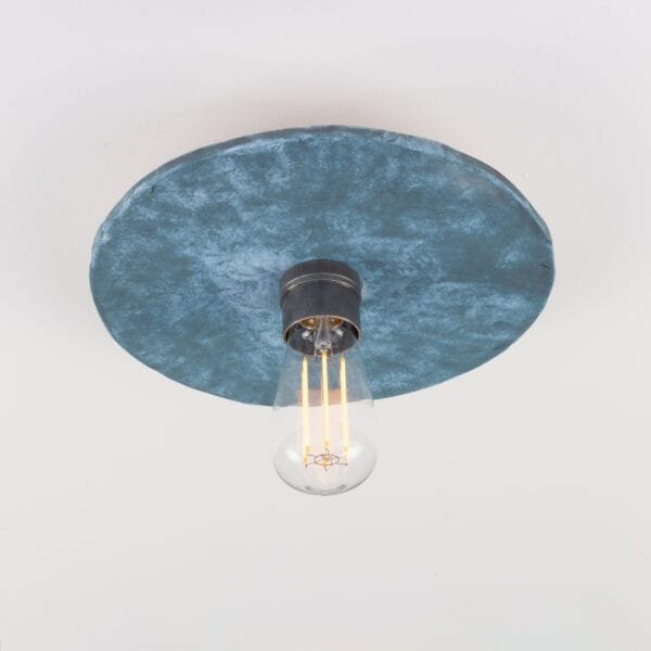 Ceramic Disc Ceiling Light in Blue Earth Ceramic Ceiling Lights Great Lighting UK Ltd