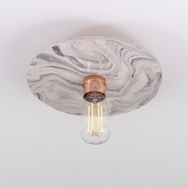Bog Oak Ceramic Disk Ceiling Light Marbled Finish Ceramic Ceiling Lights Great Lighting UK Ltd