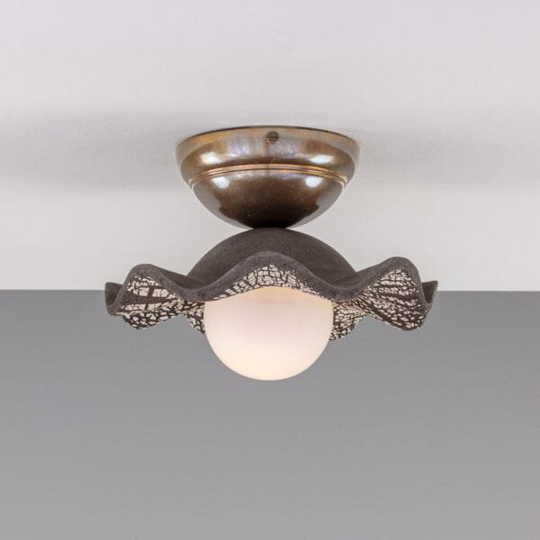 Rivale Wavy Shade Black Ceramic Ceiling Light Ceramic Ceiling Lights Great Lighting UK Ltd
