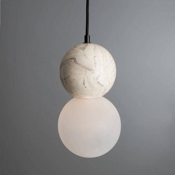 Rosa Marbled Ceramic Glass Globe Light Ceramic Pendant Lighting Modern Designer Lights
