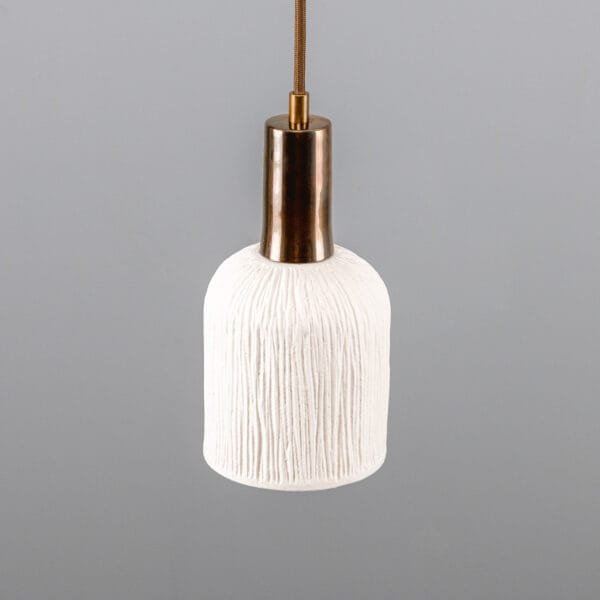 Osier 11.5cm White Stripped Ceramic Pendant Ceramic Pendant Lighting Great Lighting UK Ltd