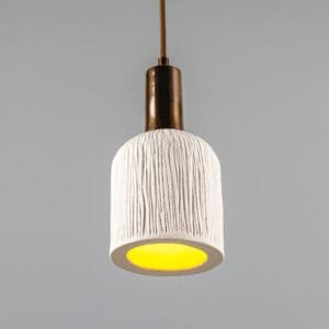 Osier 11.5cm White Stripped Ceramic Pendant Ceramic Pendant Lighting Great Lighting UK Ltd