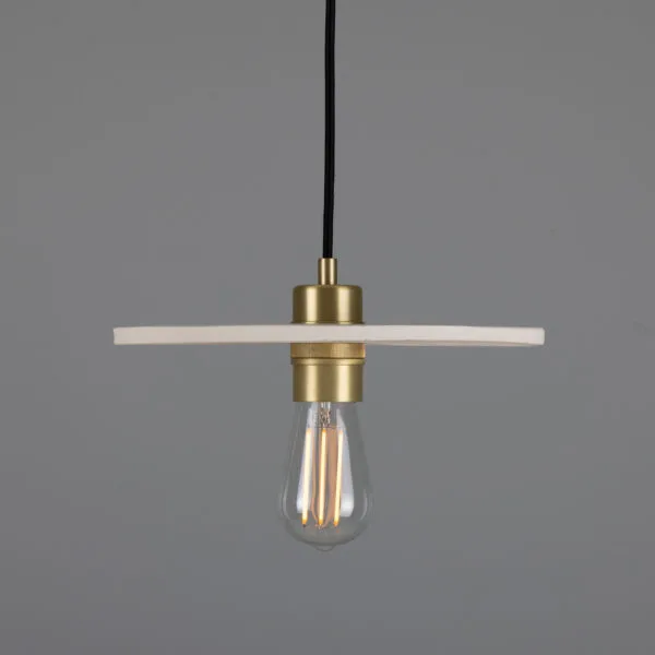 Ceramic 28cm Disc Pendant in Matt White Ceramic Pendant Lighting Great Lighting UK Ltd