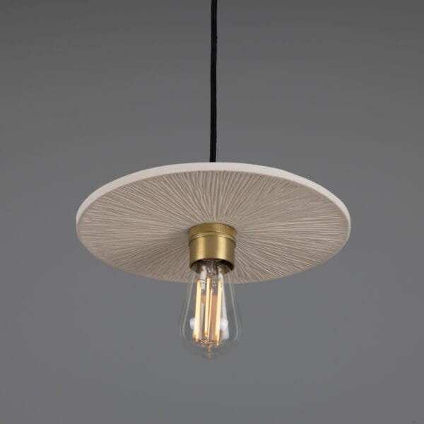Ceramic 28cm Disc Pendant in Matt White Ceramic Pendant Lighting Great Lighting UK Ltd