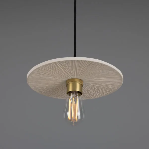 Ceramic 28cm Disc Pendant in Matt White Ceramic Pendant Lighting Great Lighting UK Ltd
