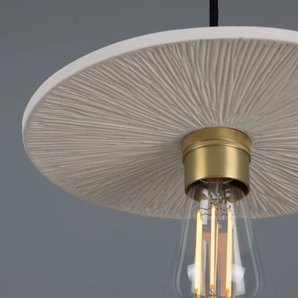 Ceramic 28cm Disc Pendant in Matt White Ceramic Pendant Lighting Great Lighting UK Ltd