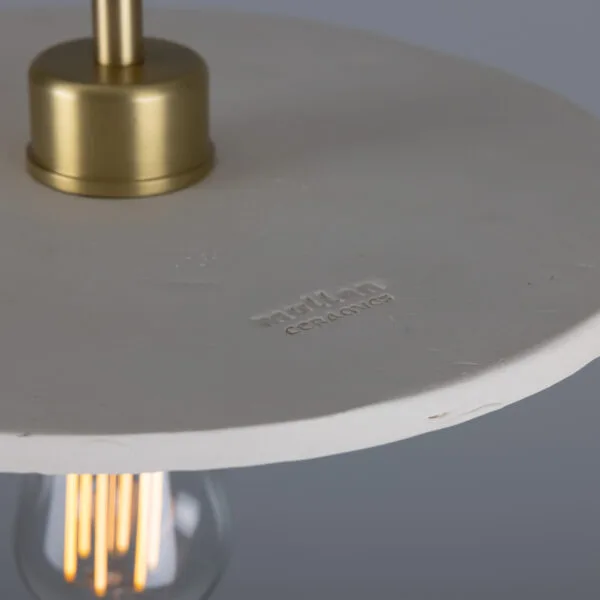Ceramic 28cm Disc Pendant in Matt White Ceramic Pendant Lighting Great Lighting UK Ltd