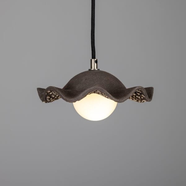 Ceramic Rivale Pendant Light in Black Clay Ceramic Pendant Lighting Great Lighting UK Ltd