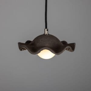 Ceramic Rivale Pendant Light in Black Clay Ceramic Pendant Lighting Great Lighting UK Ltd