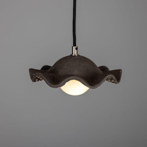 Ceramic Rivale Pendant Light in Black Clay Ceramic Pendant Lighting Great Lighting UK Ltd