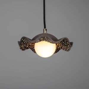 Ceramic Rivale Pendant Light in Black Clay Ceramic Pendant Lighting Great Lighting UK Ltd