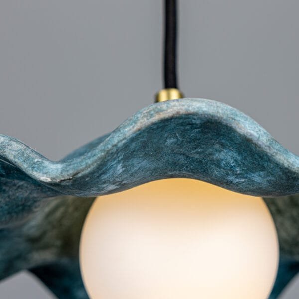 Handcrafted Wavy Ceramic Pendant Light Rivale in Blue Earth Tones Ceramic Pendant Lighting Great Lighting UK Ltd