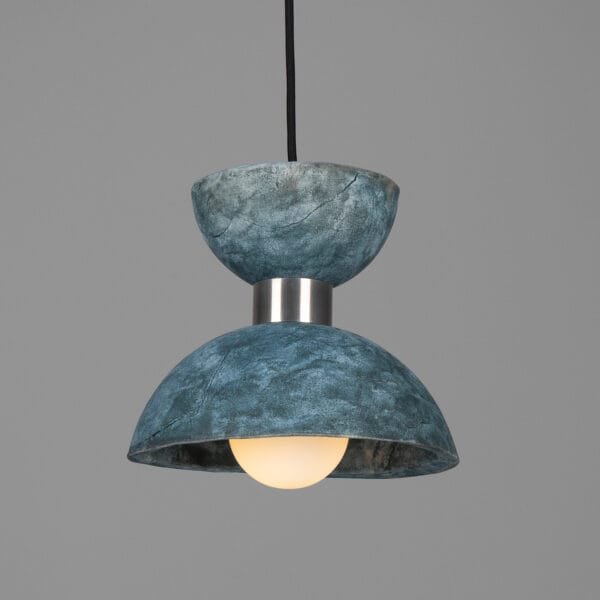 Nakaii Double Cone Blue Earth Ceramic Pendant Light Ceramic Pendant Lighting Great Lighting UK Ltd