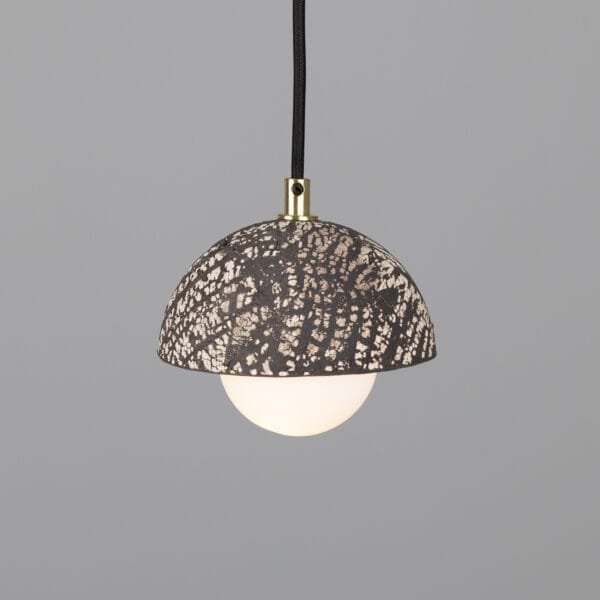Ferox Small Domed Black Ceramic Pendant Light Ceramic Pendant Lighting Great Lighting UK Ltd