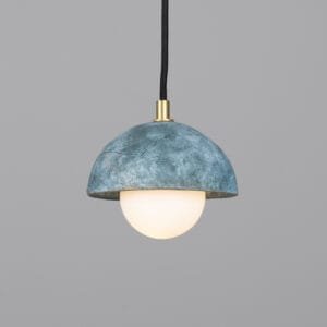 Ferox Small Domed Pendant in Blue Earth Kitchen Ceilings Lights Great Lighting UK Ltd