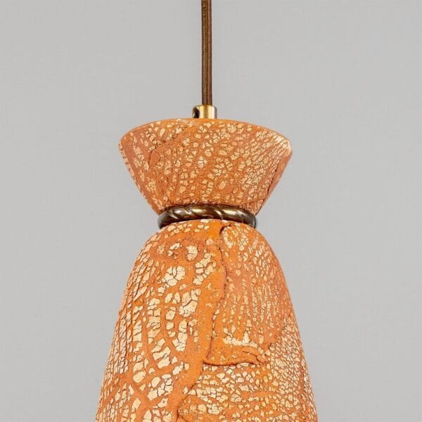 Parva Bathroom Pendant in Ceramic Red Iron Ceramic Bathroom Pendant Lights Great Lighting UK Ltd