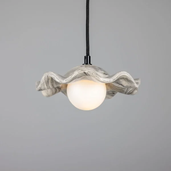 Wavy Ceramic Rivale Pendant Light with Gloss Marbled Finish Ceramic Pendant Lighting Great Lighting UK Ltd