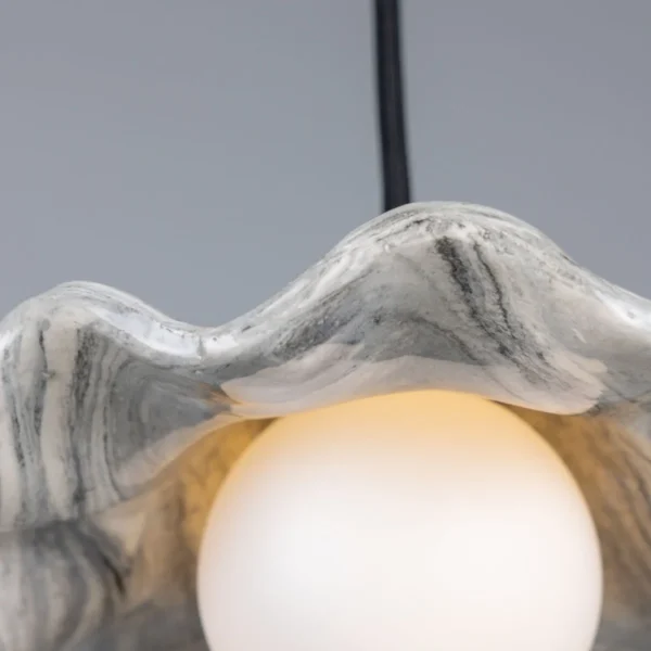 Wavy Ceramic Rivale Pendant Light with Gloss Marbled Finish Ceramic Pendant Lighting Great Lighting UK Ltd