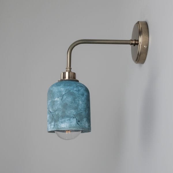 Osier Blue Earth IP44 Ceramic Bathroom Wall Light Ceramic Bathroom Sconces Great Lighting UK Ltd