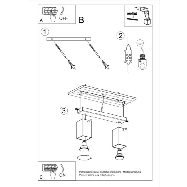 Ceiling Lamp Merida 2 Black Track Lighting Modern Designer Lights