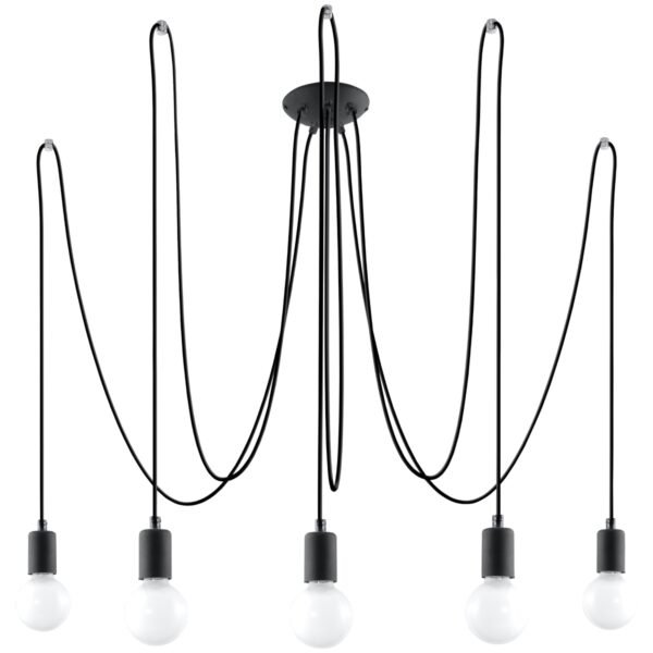 Chandelier Edison 5 Black