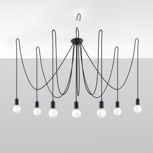 Chandelier Edison 7 Black - Image 2