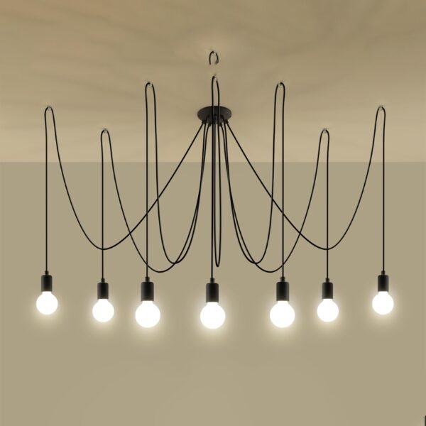 Chandelier Edison 7 Black - Image 3