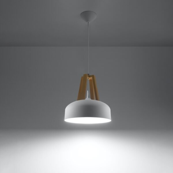 Pendant Lamp Casco White/natural Wood - Image 3