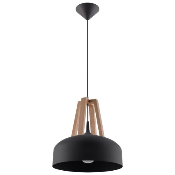 Pendant Lamp Casco Black/natural Wood